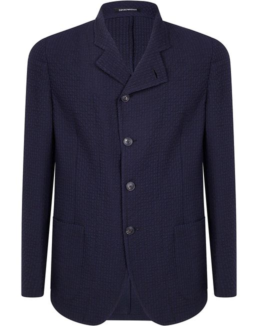 Emporio Armani Blue Wool Jacket for men