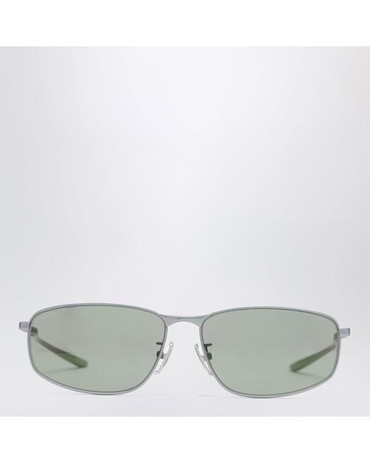 Balenciaga Green Rectangular Metallic Sunglasses