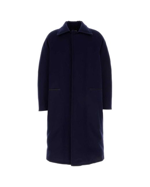 Zegna Blue Wool Coat for men