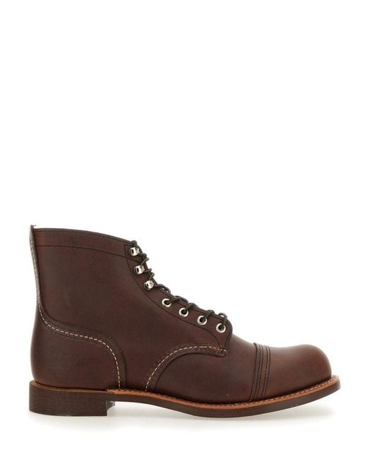Red Wing Brown Classic Leather Lace-Up Boots for men