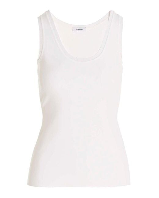Ferragamo White Basic Tank Top