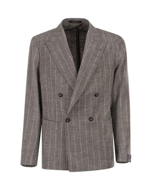 Tagliatore Gray Double-Breasted Jacket