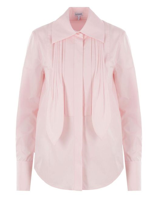 Loewe Pink Draped Cotton Shirt