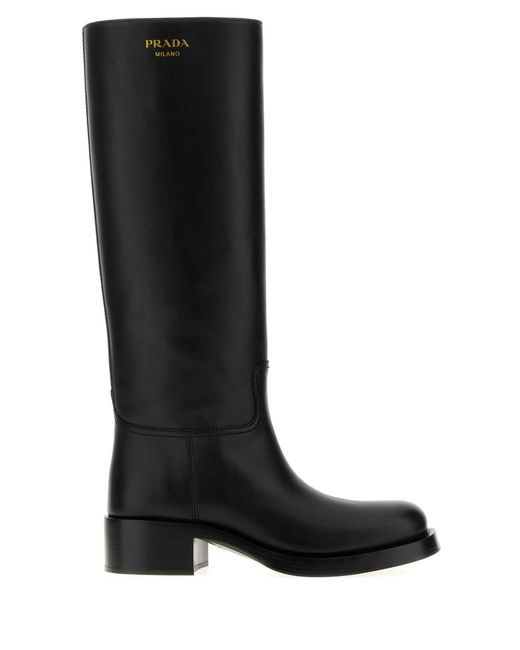 Prada Black Leather Boots