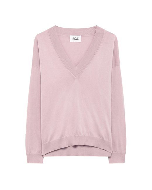 Women's Pink V-Neck Sweater