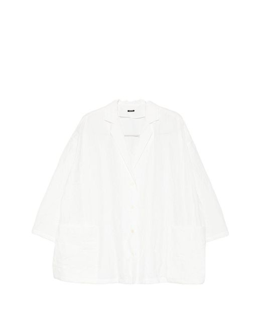 Women's White Cotton-Blend Jacket