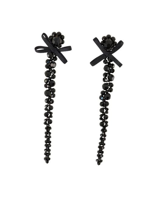 Simone Rocha Black Petite Bow Drip Earrings