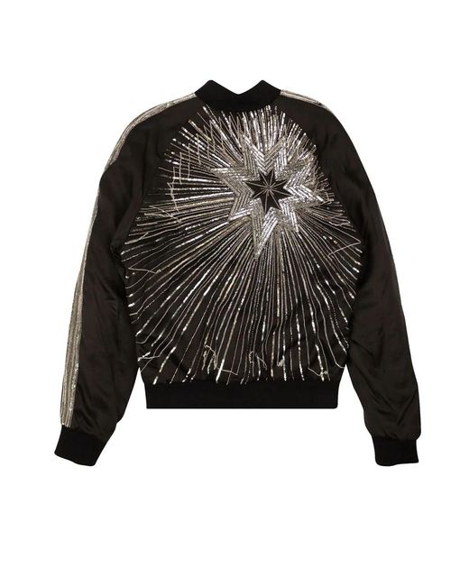 Amiri Black Beaded Star Bomber Jacket