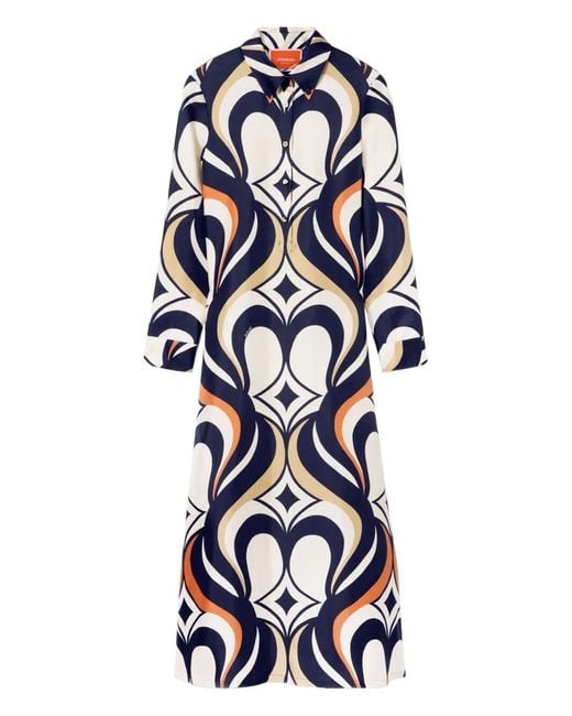 LaDoubleJ Blue Geometric Pattern Dress