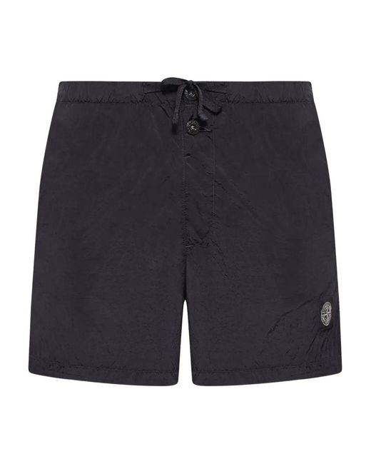 Stone Island Blue Adjustable Drawstring Swimsuit for men