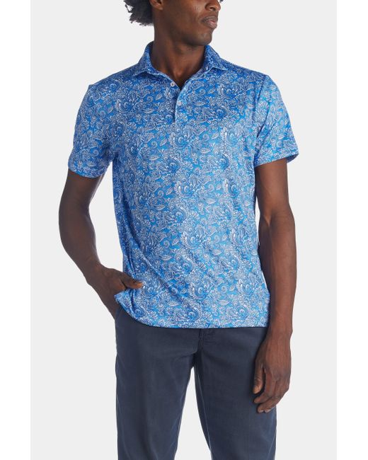 Tailorbyrd Paisley Performance Polo Tshirt in Blue for Men Lyst