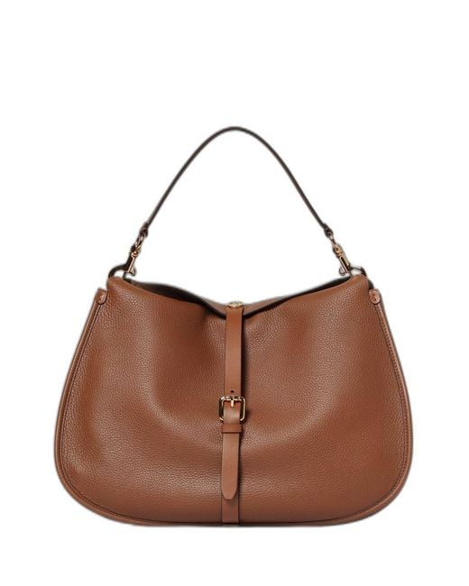 Etro Brown Medium Leather Pony Bag