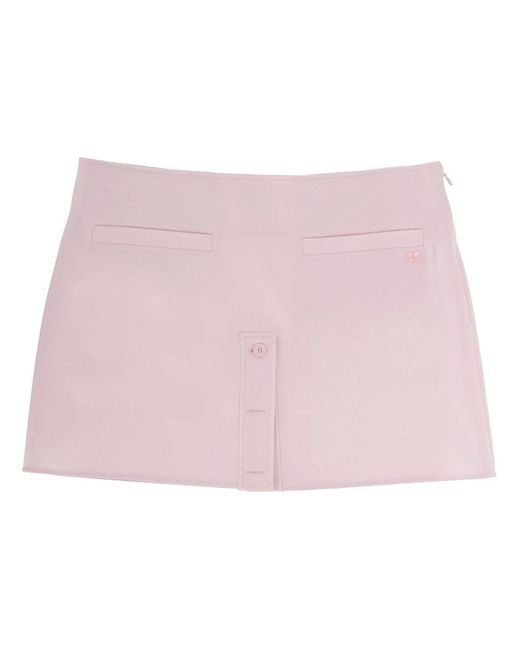 Courreges Pink Solid Mini Skirt