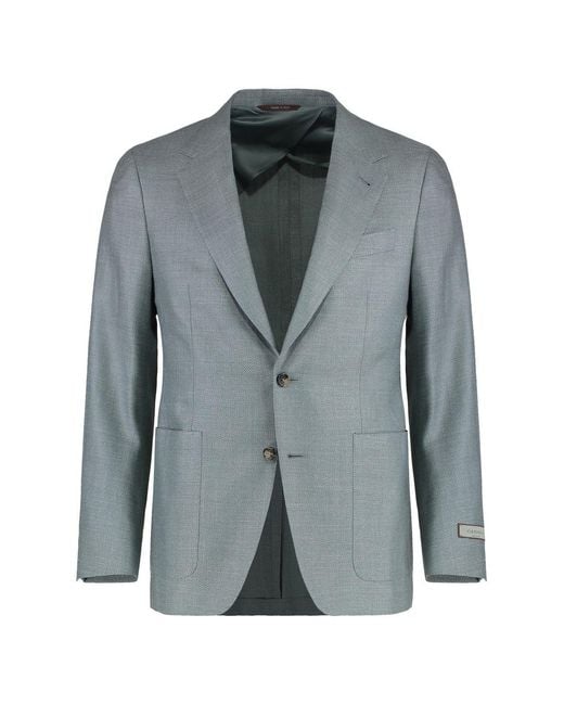 Canali Gray Single-Breasted Two-Button Jacket for men