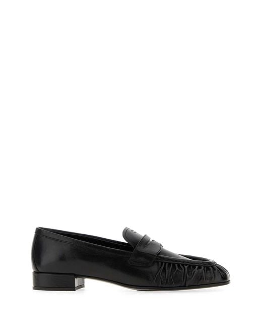 Prada Black Leather Loafers