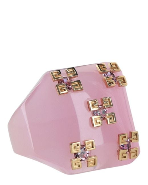 Givenchy Pink Twisted Crystal Ring