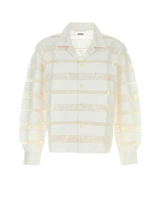Bode White Poplin Shirt for men