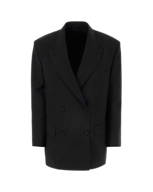 Givenchy Black Wool Blend Oversize Blazer