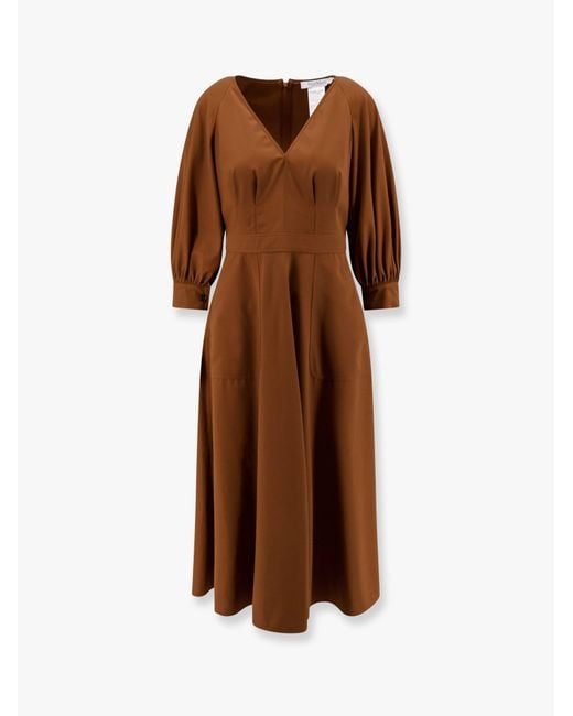 Women's Brown Pedaggi Cotton Midi Dress