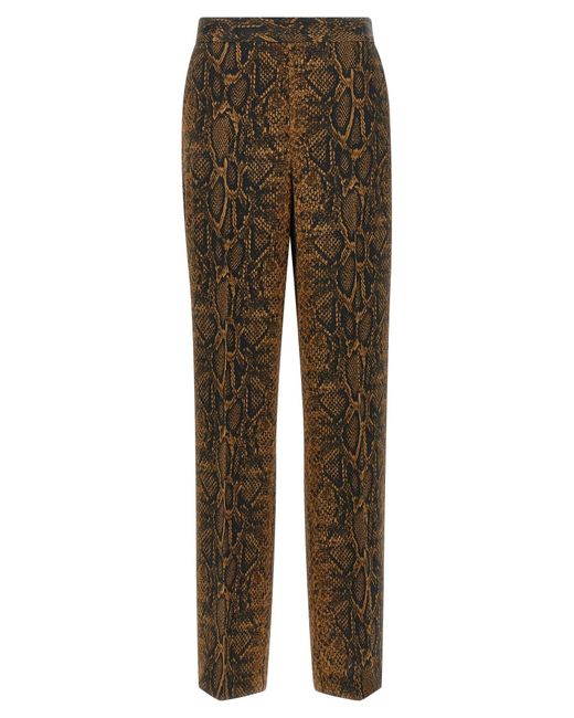 Twinset Brown Python Print Pants