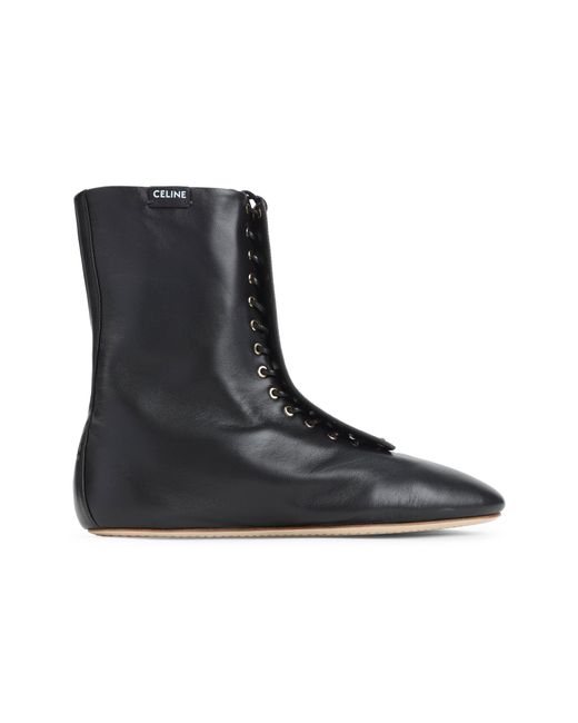 Céline Black Lace-Up Boot