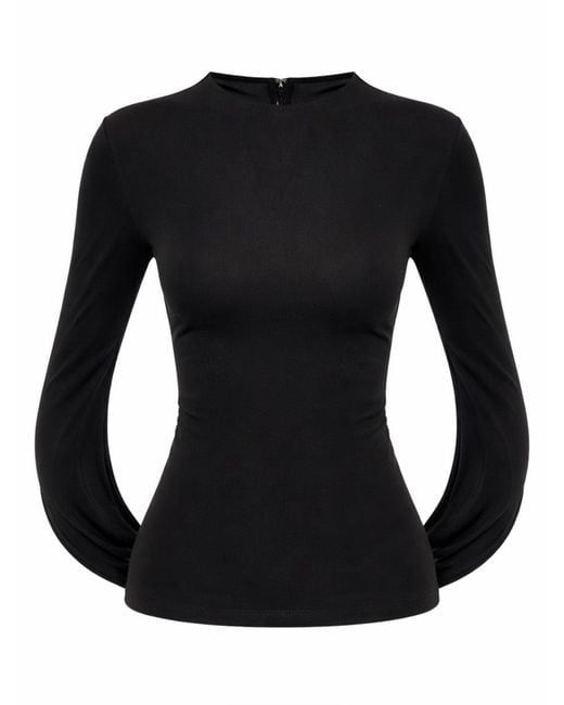 Alexander Wang Black Solid Round Neck Top