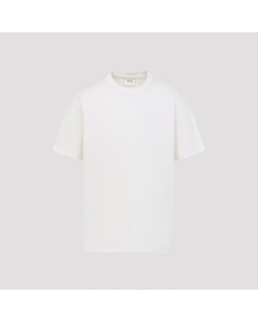 Y-3 White Reg Ss Tee for men