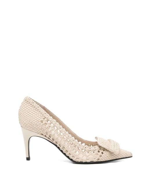 Women's White Leather Pumps