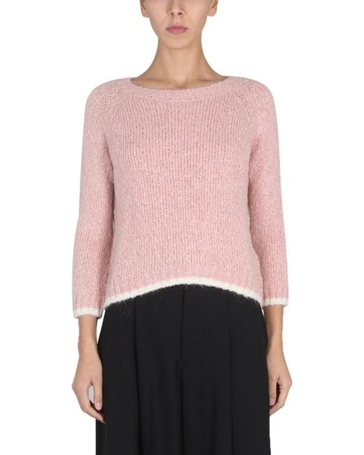 Aspesi Pink Alpaca Blend Sweater