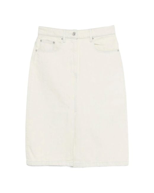 A.P.C. White A. P.C. Mini Front Button Skirt