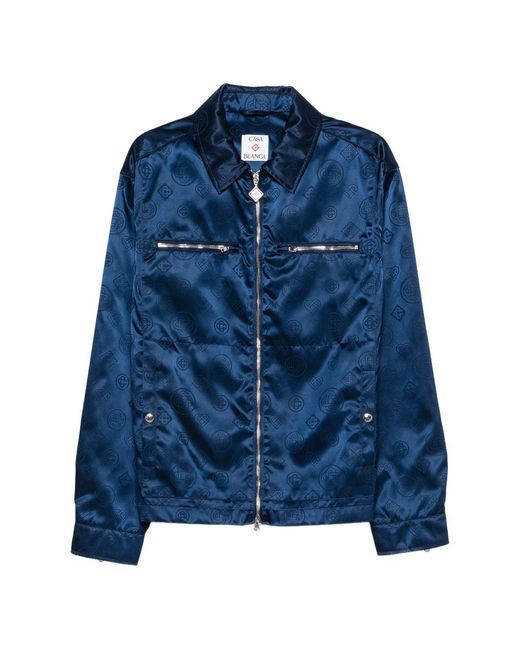 Casablanca Blue Patterned Zip Jacket for men