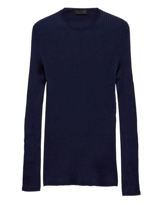 Prada Blue Baumwollpullover for men