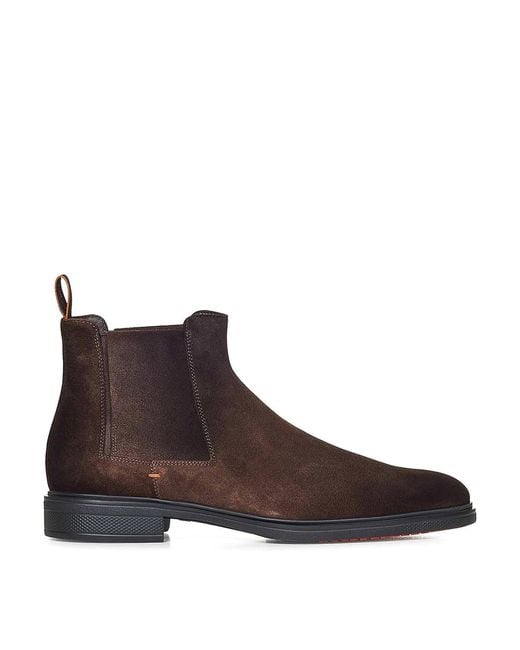 Santoni Brown Easy Boots for men