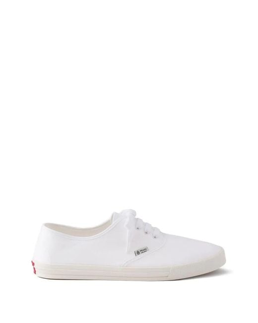 Prada White Drill Sneakers