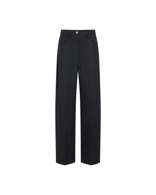 Prada Blue Anthracite Virgin Wool Pants