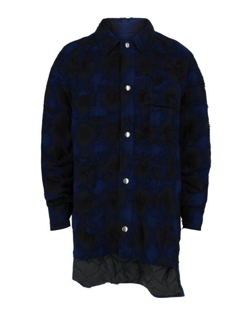 Givenchy Blue Distressed Hi-Low Jacket