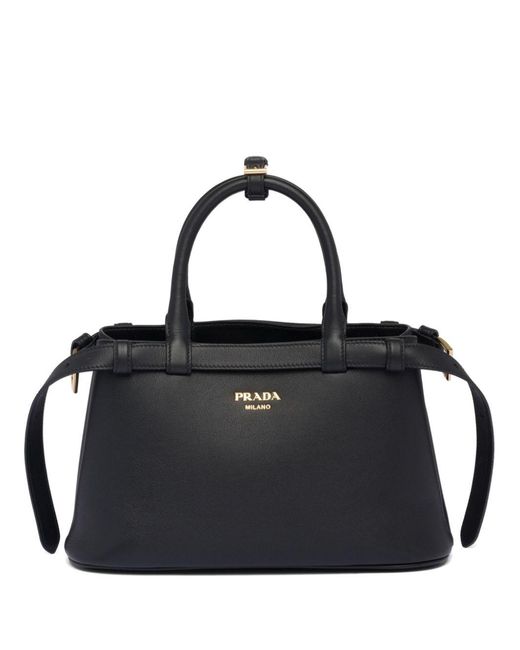 Prada Black Calf Leather Hardware Bag