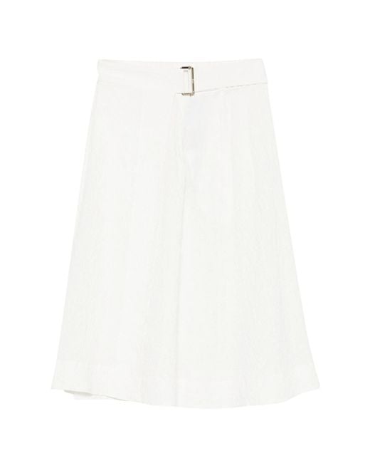 Herno White Cotton Elastane Skirt