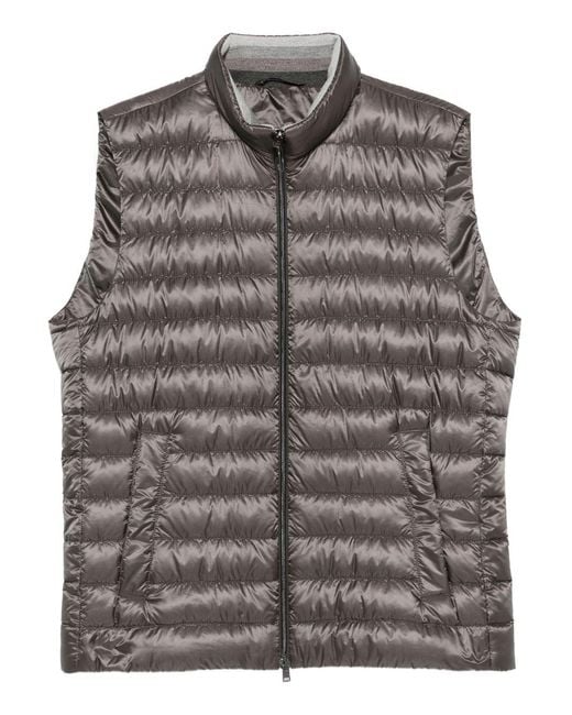 Herno Gray Nylon Down Vest for men