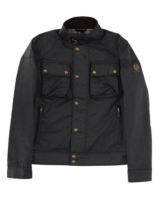 Belstaff Black Waxed Cotton Racemaster Jacket for men