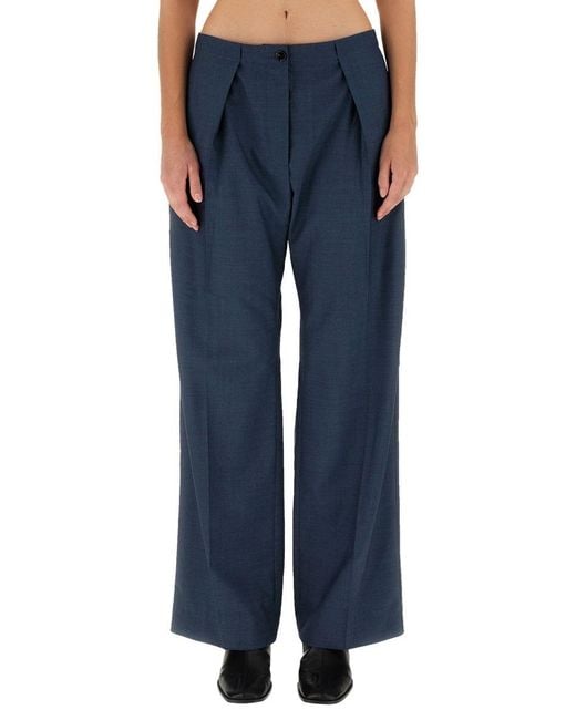 Acne Blue Classic Wool Pants For