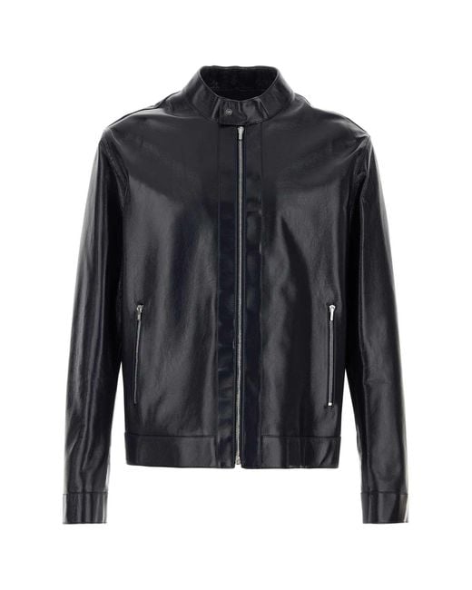 Fendi Black Leather Jackets for men