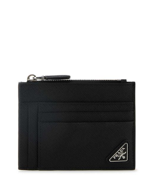 Prada Black Leather Card Holder for men