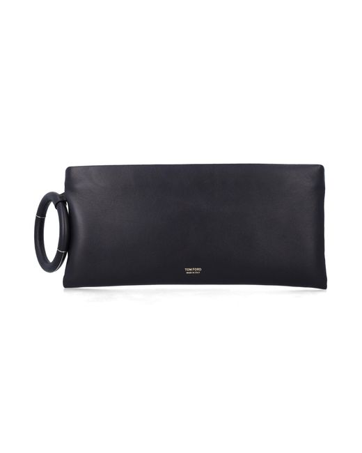 Tom Ford Black Nappa Leather Aura Clutch