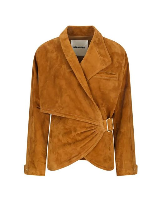 DARKPARK Brown "Cindy" Suede Contour Jacket