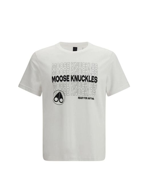 Moose Knuckles White Ready Made Tee for men