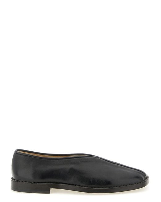 Lemaire Black Solid Flat Piped Ballet Flats