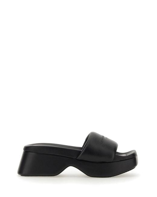 Alexander Wang Black Chic Logo Sandal For