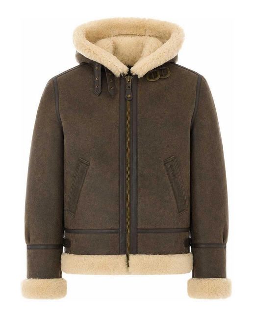 Schott Nyc Green Shearling Jacket