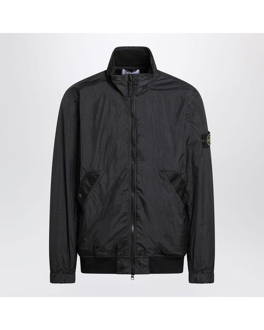 Stone Island Black Nylon Zipup Jacket for men